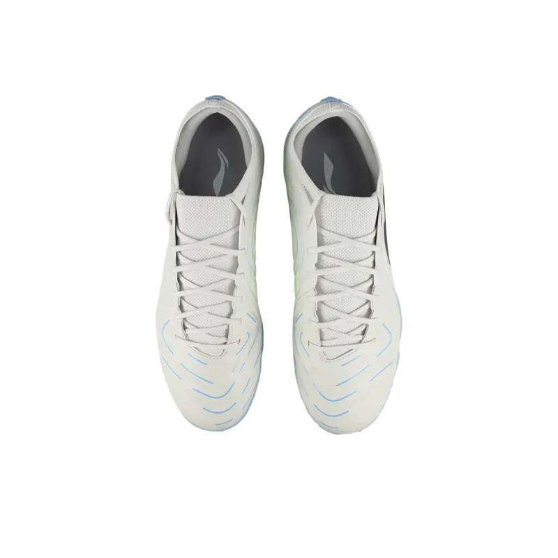 LiNing TF Rubber Broken Studs Artificial Ground Abrasion Resistant Slip Resistant Soccer Shoes Unisex White Blue-3