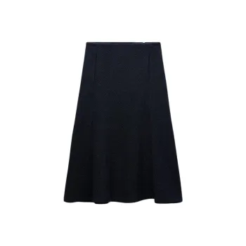 ZARA ZW Series Casual Long Skirt Women's Blue Gray
