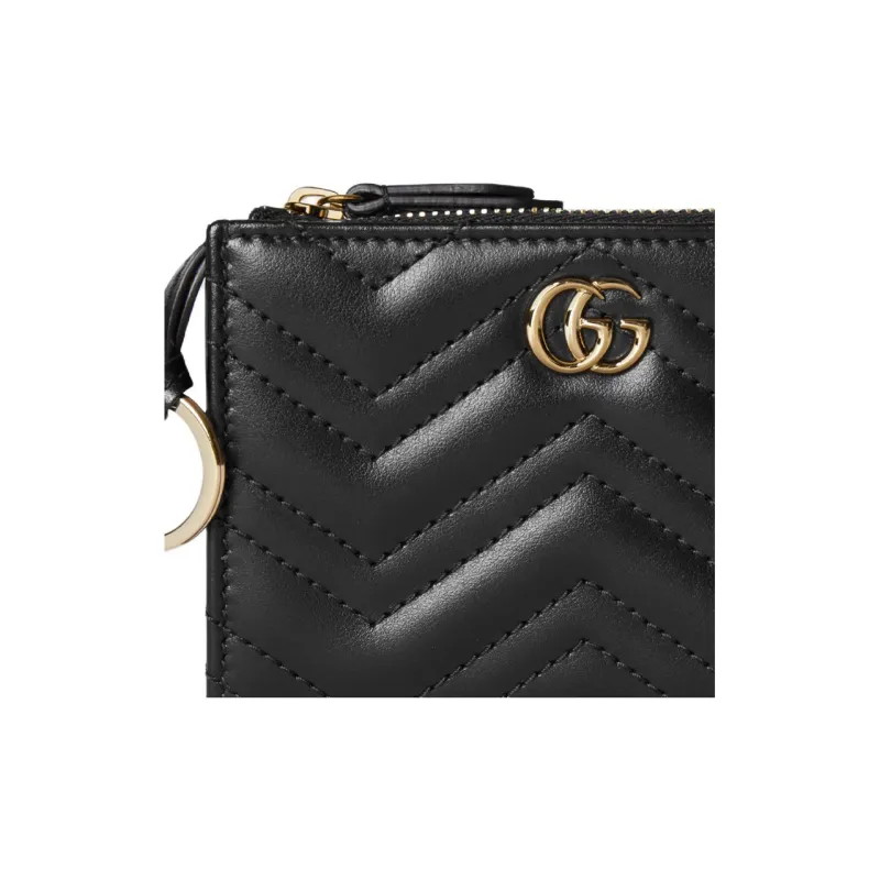 GUCCI GG Marmont Leather Key Pouch Women's Black-5