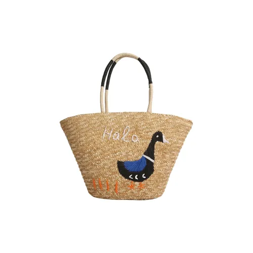 YZUE Straw Woven Tote Bag, Handbag, Shoulder Bag Small Medium Large Size Women's Apricot