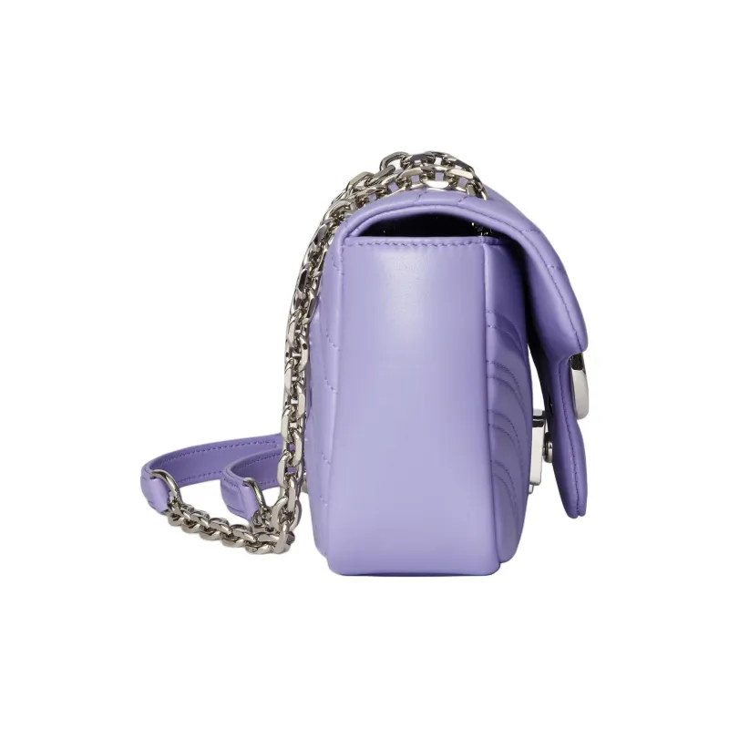 GUCCI GG Marmont Sheepskin Shoulder Bag Trumpets Women's Light Purple-2