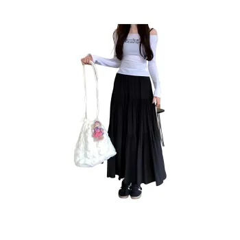 ZCDECO Casual Long Skirt Women's Black/White/Pink