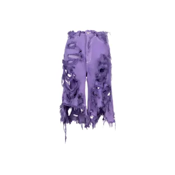 NATASHA ZINKO Destroyed Monster Denim Shorts