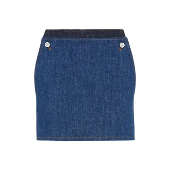 FENDI Denim Panelled Logo Patch Shorts