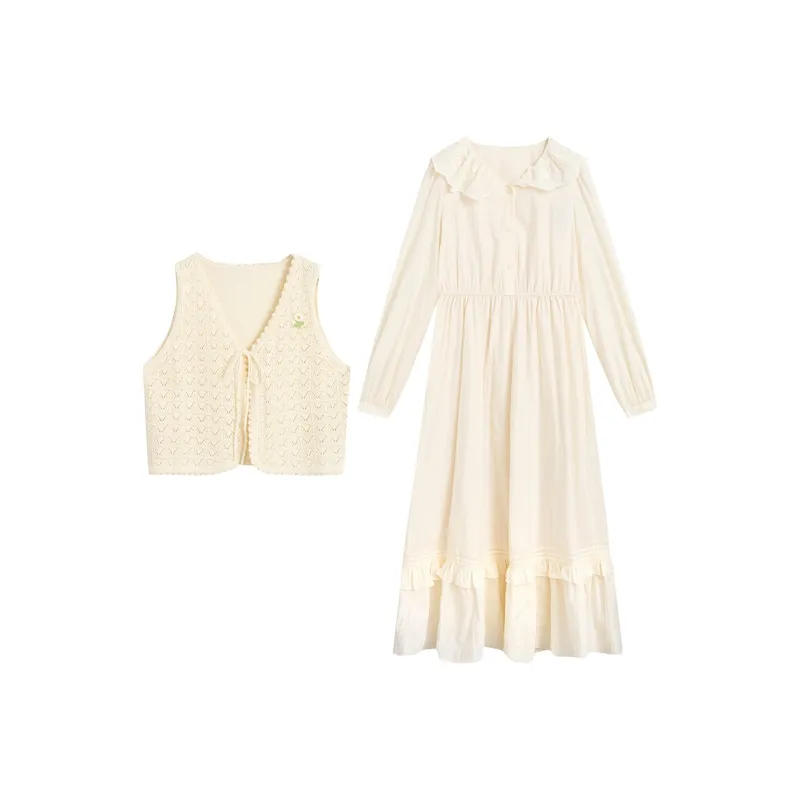 ZIHAN Skirt Set Women's Beige Gold-0