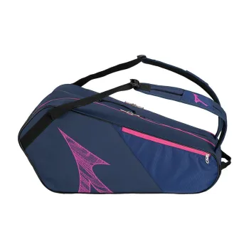 Mizuno Tennis Racket Bags Polyester PVC Back Lining Unisex Dark Blue/Pink