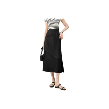 YALIDA Casual Long Skirt Women's Elegant Black