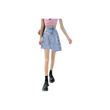 Weixi Denim Short Skirts Women's Blue