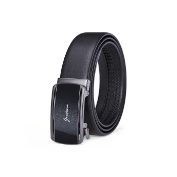 Jeccieziio Cow Leather Belts Men's Gunmetal Width 3.5CM, Free Greeting Card Writing, Photo Printing