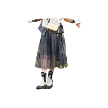 VILAN Casual Long Skirts Women's Night Black