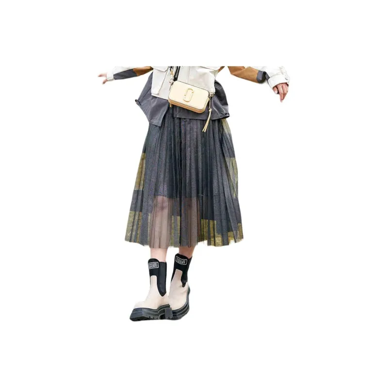 VILAN Casual Long Skirts Women's Night Black-0