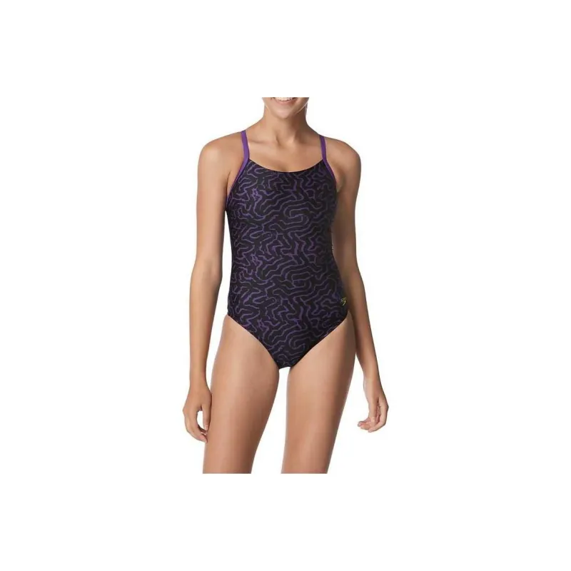 Speedo Race Maze Flyback One piece Swimsuit Women's-4