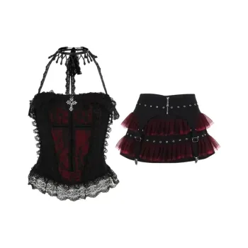 PUREIDOL Skirt Set Women's Dark Red