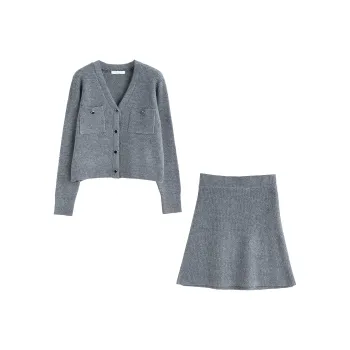 Tonlion Skirt Set Women's Light Gray
