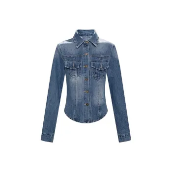 ERIRI Denim Jackets Women's Denim Blue