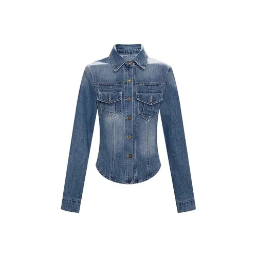 ERIRI Denim Jackets Women's Denim Blue