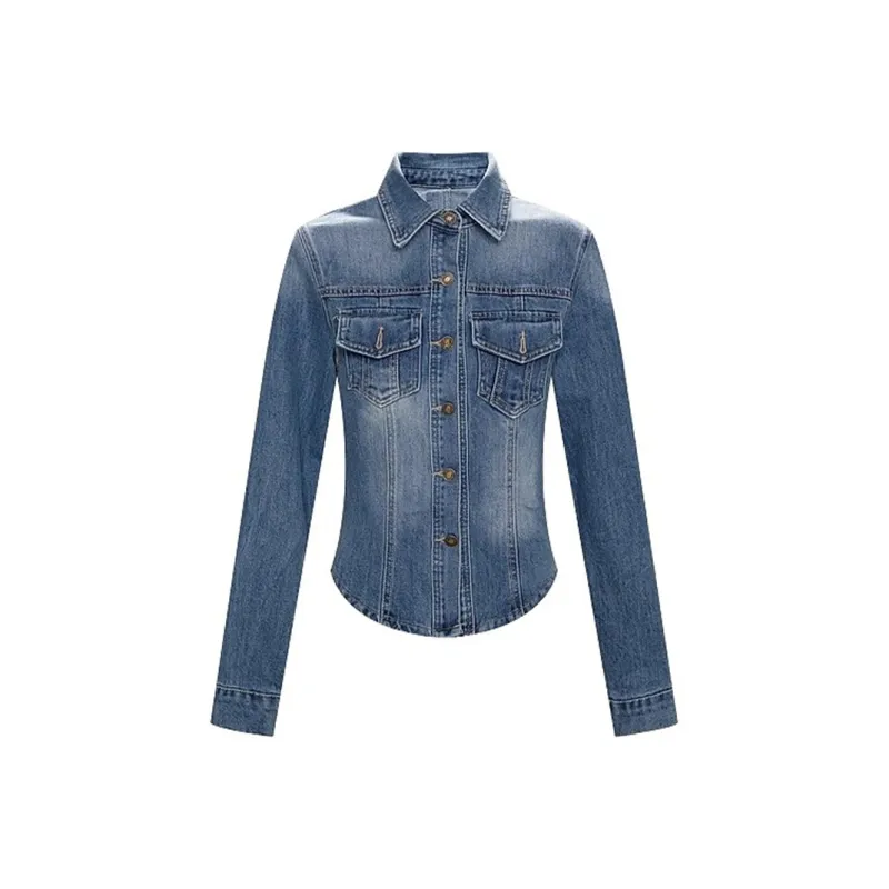 ERIRI Denim Jackets Women's Denim Blue-0