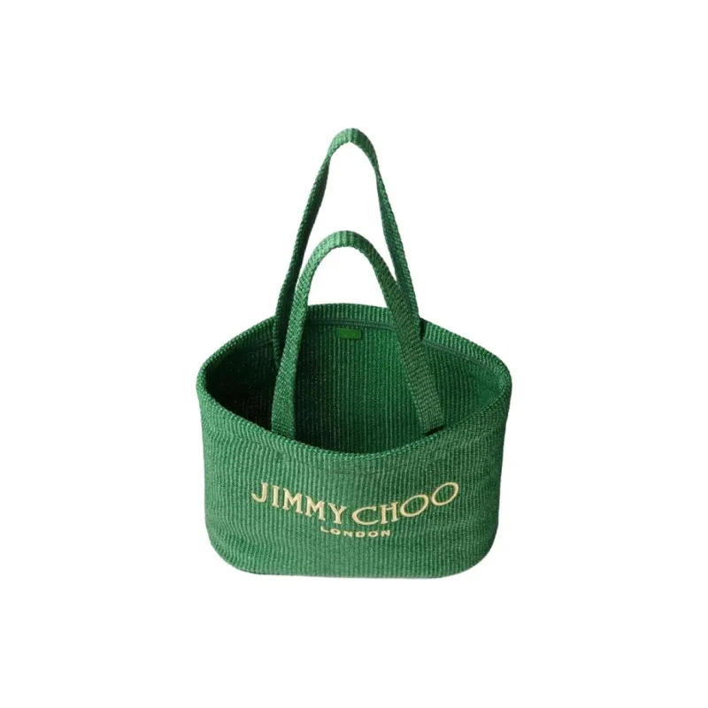 Jimmy Choo Raffia Tote Bag, Shopping Bag, Shoulder Bag Women's Green-3