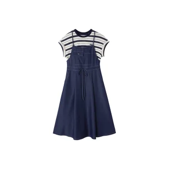 XIANGYING Skirt Set Women's Navy Blue