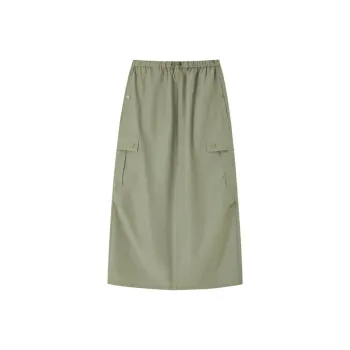 H'S x Faint Casual Long Skirts Women's Green Khaki