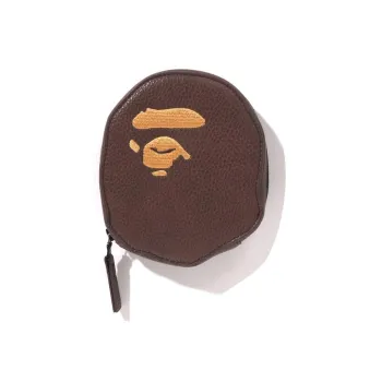 A BATHING APE PU Coin Purse Unisex Coffee