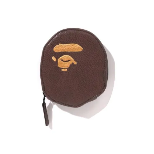 A BATHING APE PU Coin Purse Regular Unisex Coffee