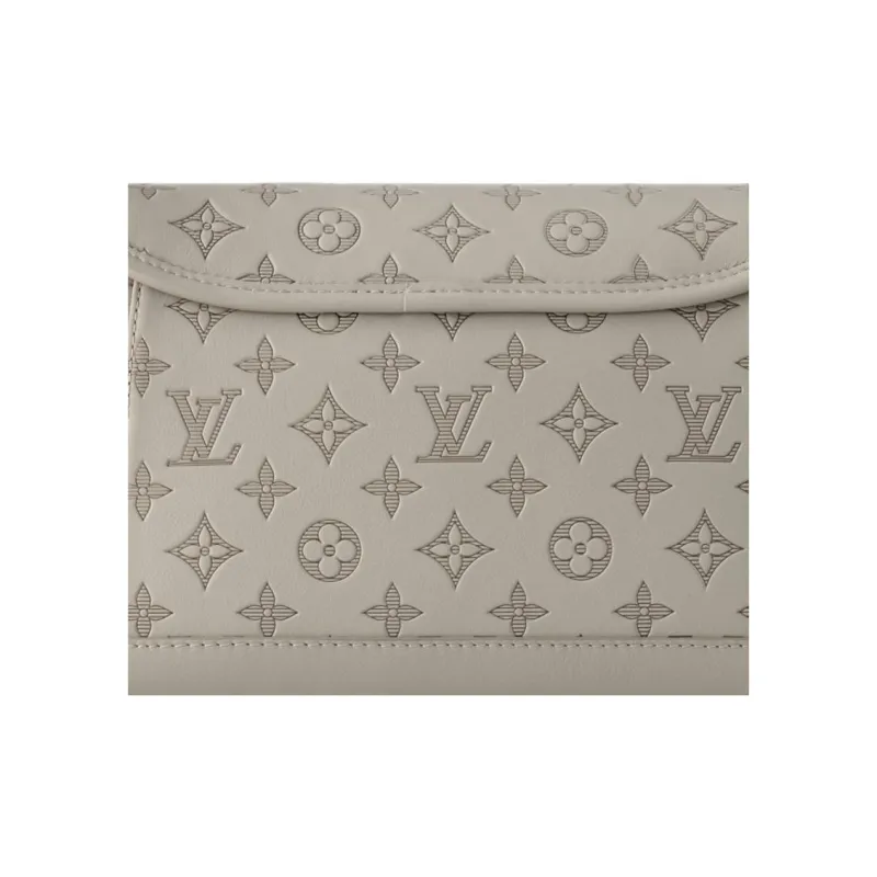 LOUIS VUITTON Pulse Embossed Calfskin Crossbody Bag, Shoulder Bag Men's Gray-4