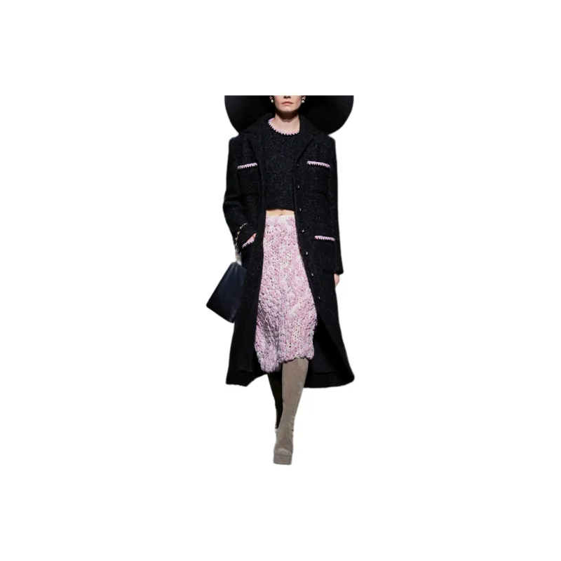 CHANEL 24 Fall And Winter Casual Long Skirts Women's Pink-0