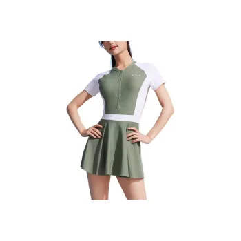 ZOKE One-piece Swimsuit Women's Army Green/White