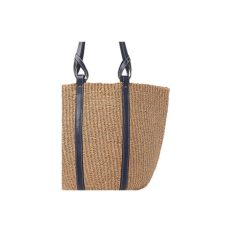 Chloe Chloé Bags Calfskin Basket Bag, Tote Bag, Shopping Bag, Handbag, Shoulder Bag Large Size Women's Beige & Blue-3