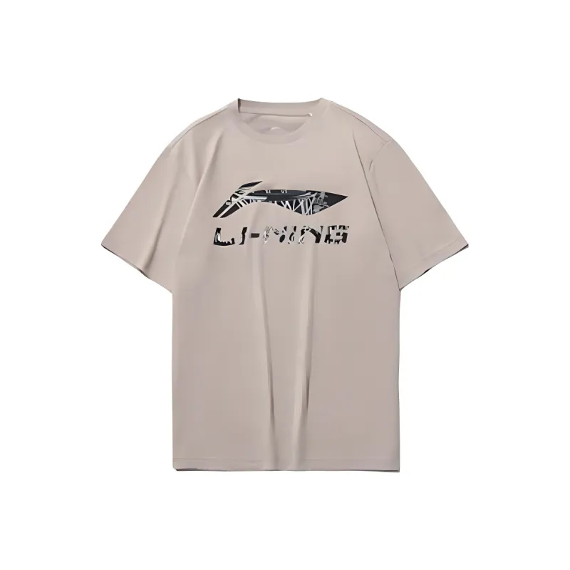 LiNing Sports Life Collection T Shirt Men's Light White Purple-0