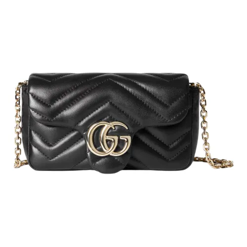 GUCCI Lambskin Shoulder Bag Mini Women's Black