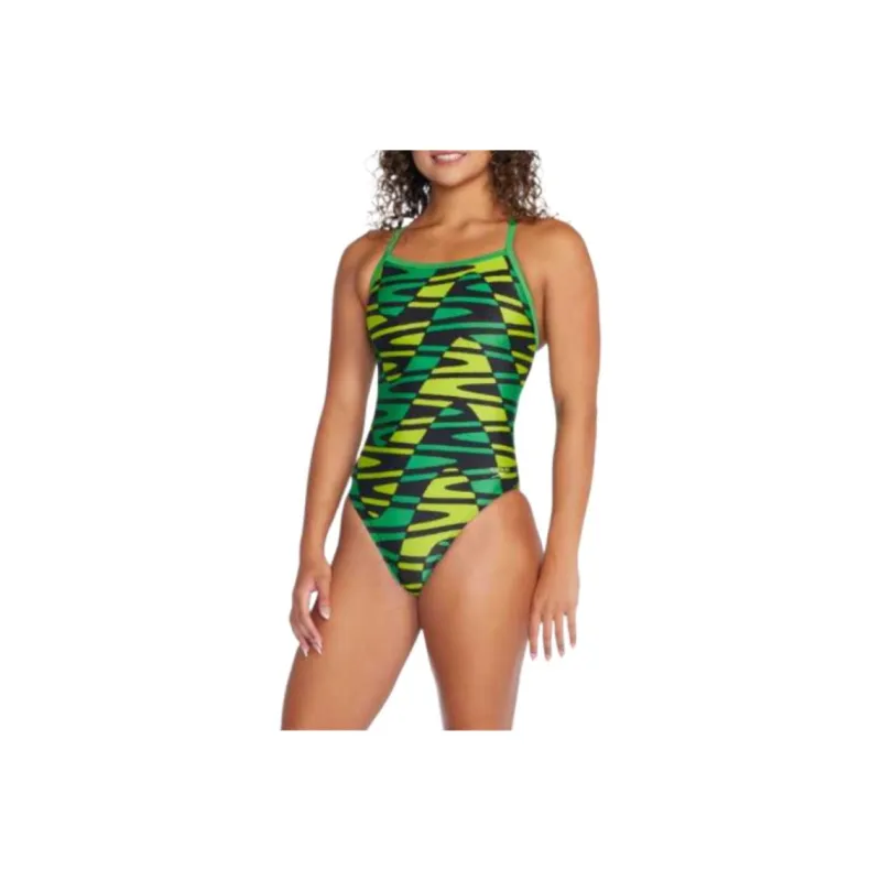 Speedo Disco Boom Flyback One piece Swimsuit Women's-0