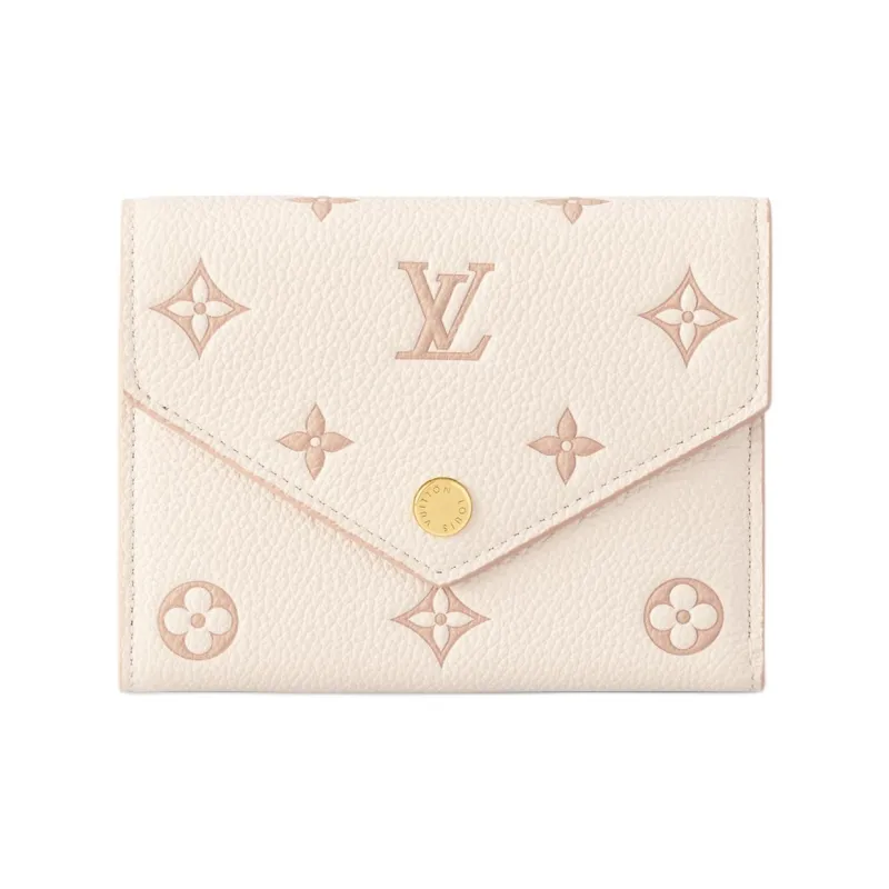 LOUIS VUITTON Victorine Embossed Grain Cow Leather Wallet Women's Pink-0