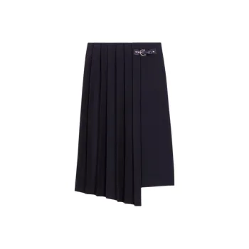 Maje Asymmetrical Pleated Skirt