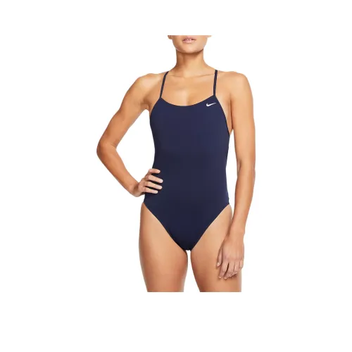 Nike Women's Lace Up Tie Back One Piece Swimsuit One piece Swimsuit Women's Marine Blue