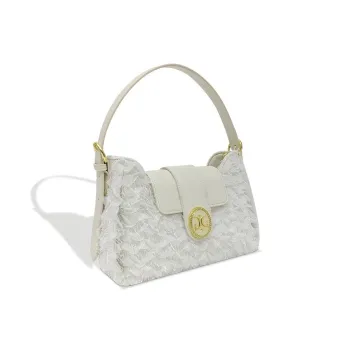 MACK JODAER Synthetic Leather Handbag Regular Women's Pearl Ecru