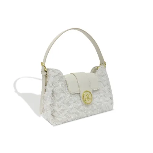MACK JODAER Synthetic Leather Handbag Regular Women's Pearl Ecru
