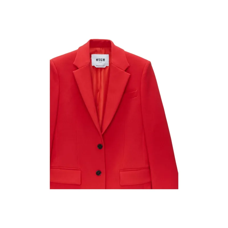 MSGM Long Sleeved Single Breasted Tailored Blazer-5