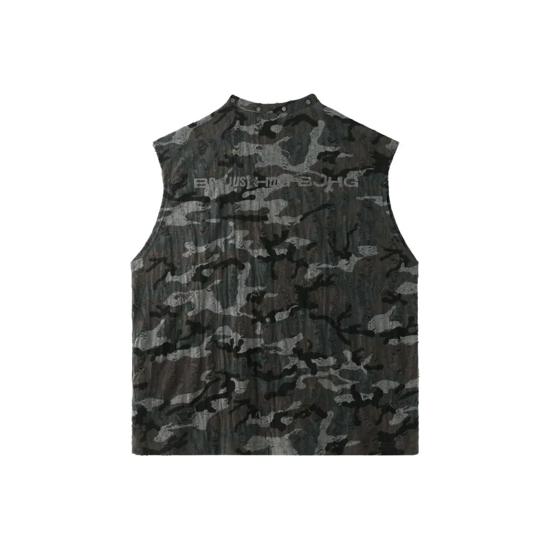 BJHG Tank Tops Unisex Camouflage Gray-1