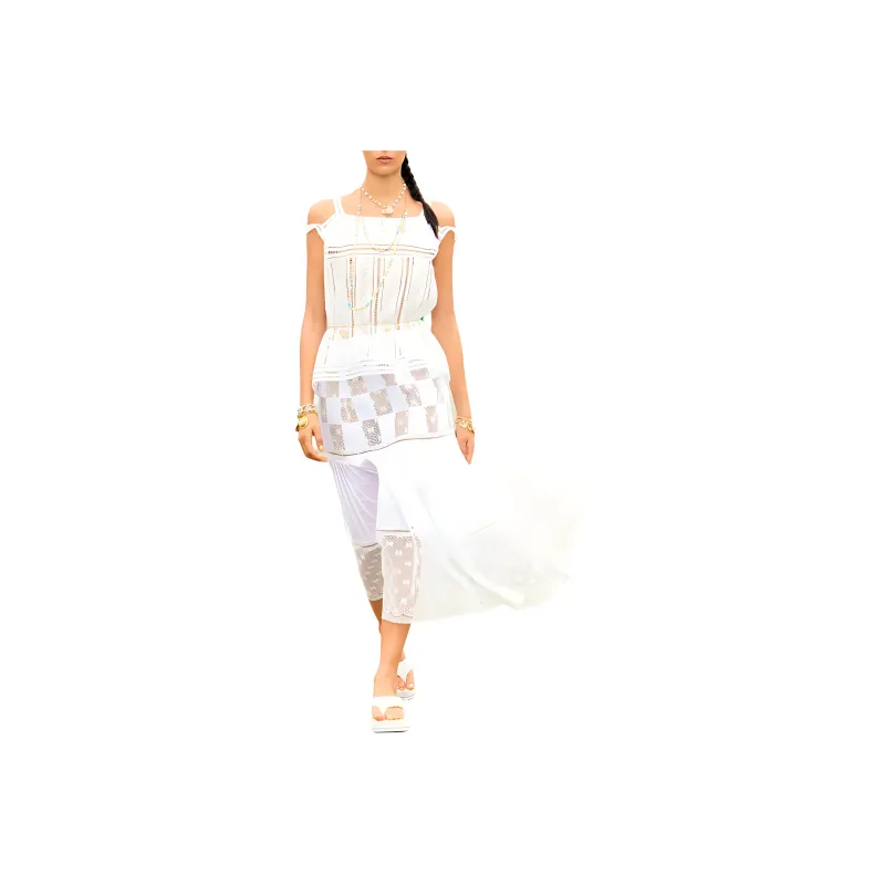 CHANEL 25C Spring Vacation Collection Casual Long Skirts Women's White-0