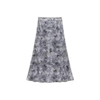 XWI Casual Long Skirts Women's Silver Gray
