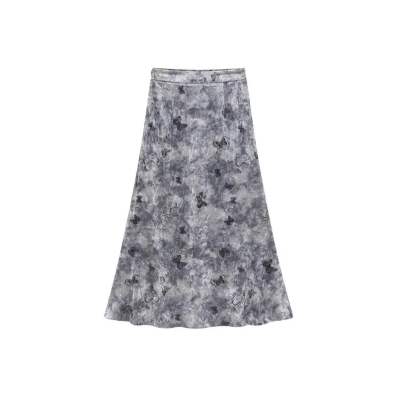XWI Casual Long Skirts Women's Silver Gray-0