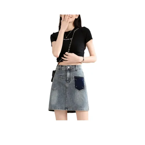 TERRE BLEUE Denim Short Skirts Women's Denim Blue