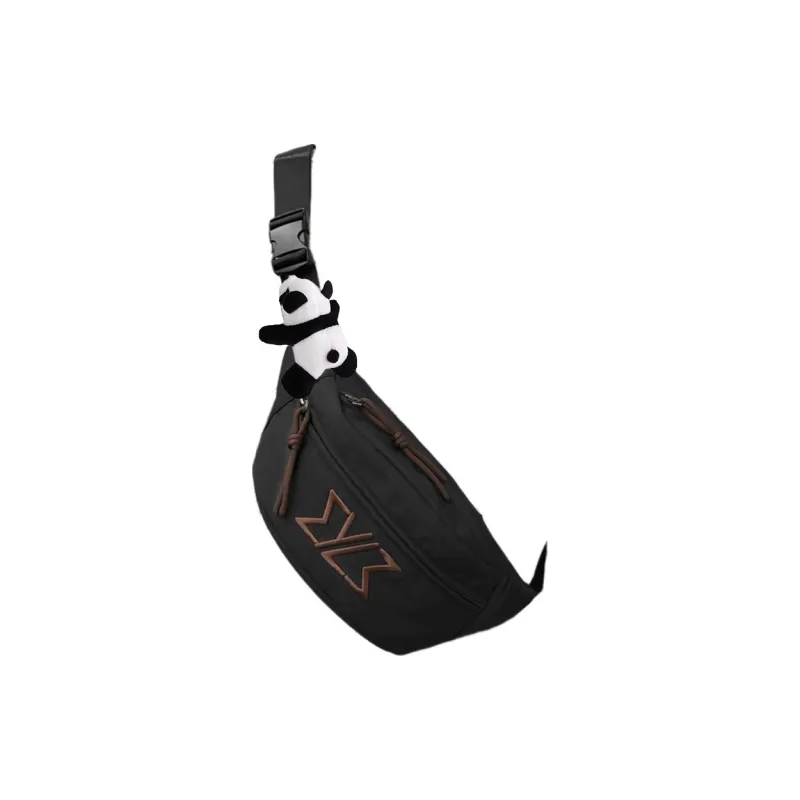 Tonlion Nylon Sling Bag Unisex Black/White-8