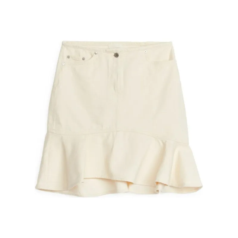 ARKET Denim Short Skirts Women's Ecru-0