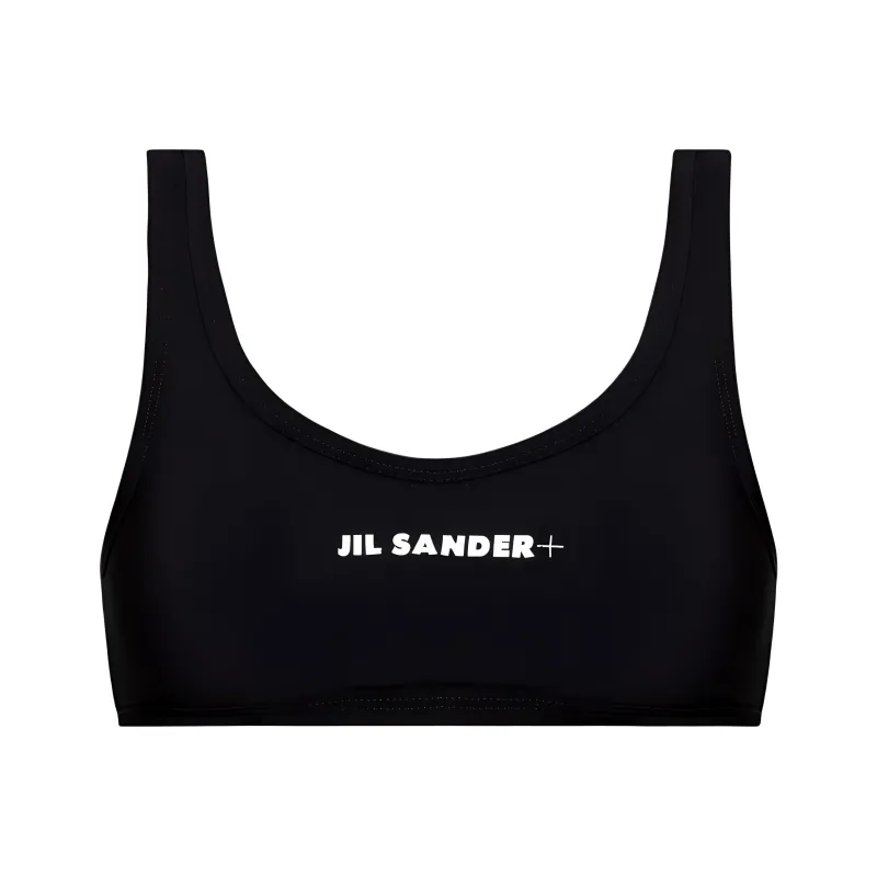 JIL SANDER + Logo Printed Bikini Top-0