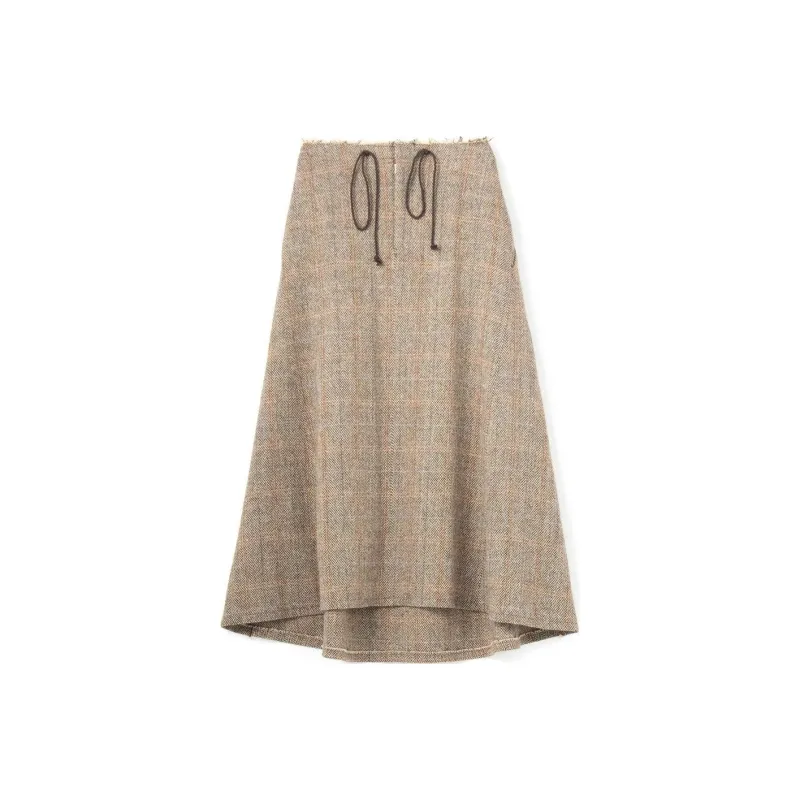 Yohji Yamamoto Casual Long Skirts Women's Khaki-0