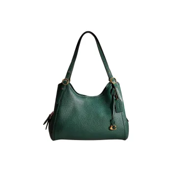 COACH Leather Shoulder Bag Women's Green