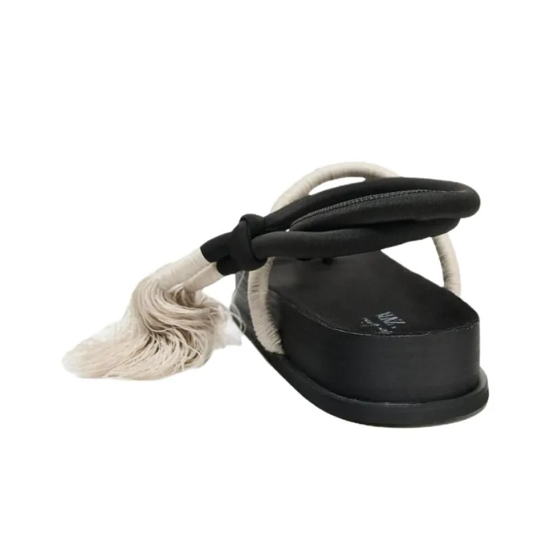 LINFANGLU x ZARA One Strap Sandals Men's Black-5
